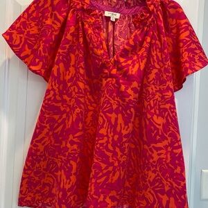 Umgee Red and Orange Patterned Top